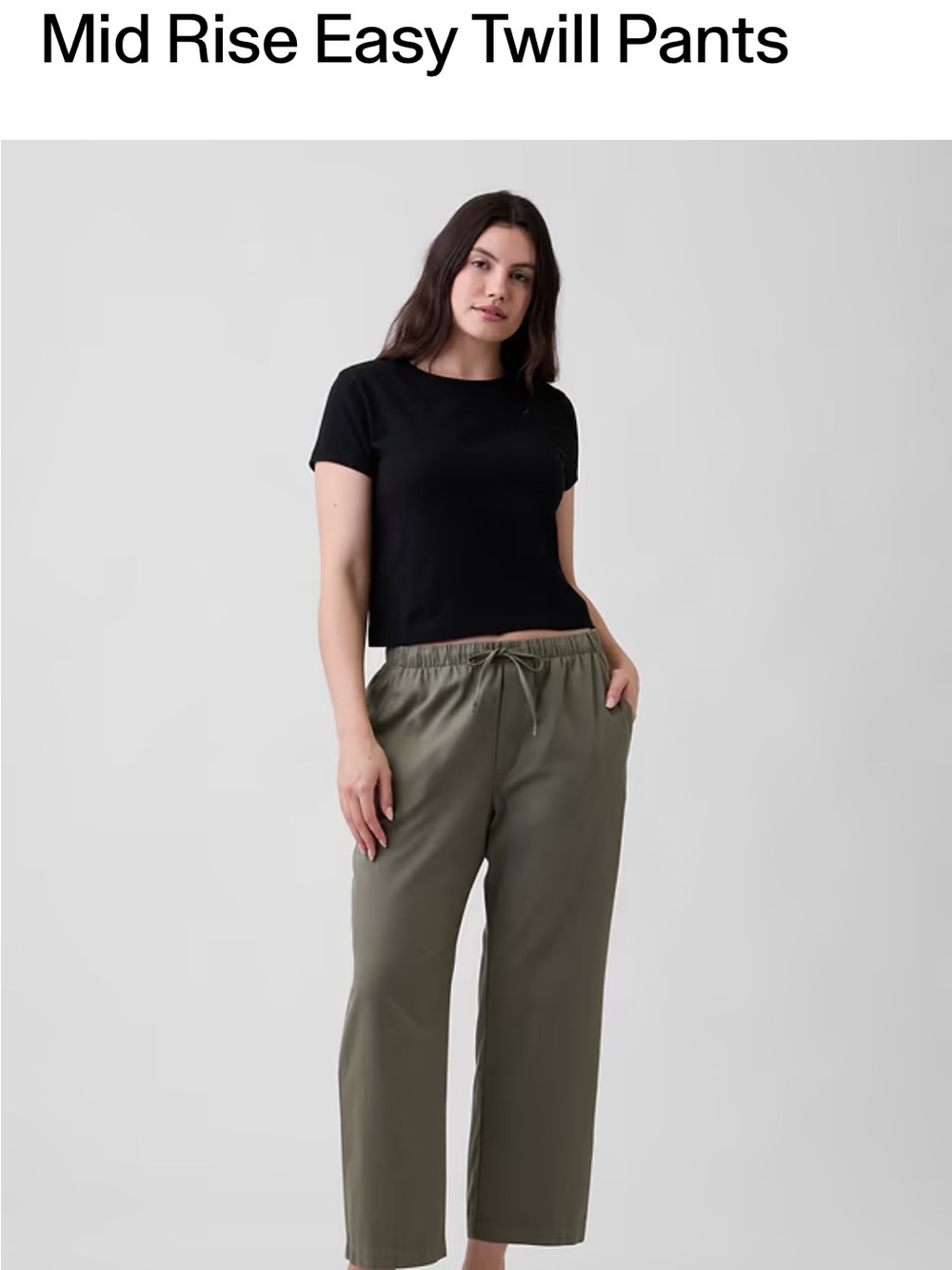 Gap Mid Rise Easy Twill Pants-Cropped